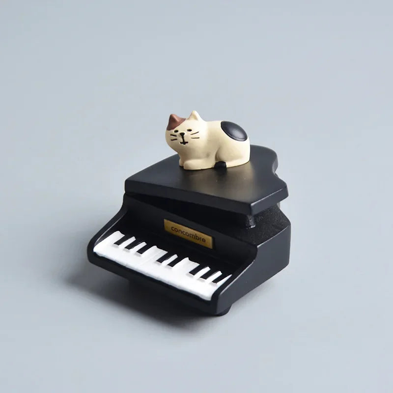 1 figurine de chat miniature mignonne en résine, décoration de bureau, scène de micro-paysage, accessoires de photographie