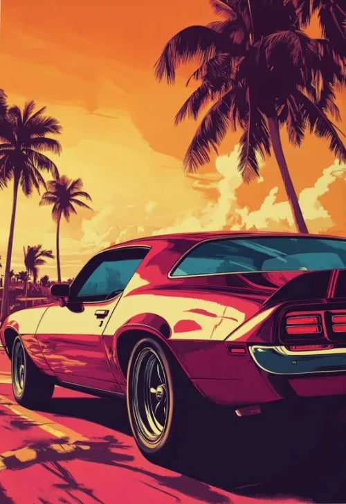 Retro Muscle Car 70s Auto Poster Classic German Car Poster Vintage Wall Art Unique Room Decoration Canvas Painting for Home Room