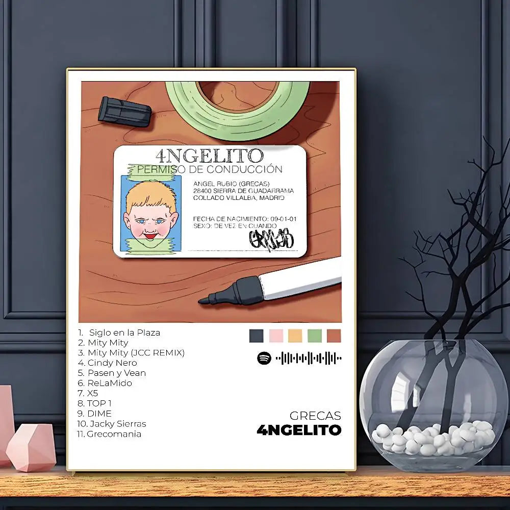 Póster de cantante Grecas, arte de pared adhesivo, impresión impermeable para el hogar, sala de estar, dormitorio, bar, decoración estética