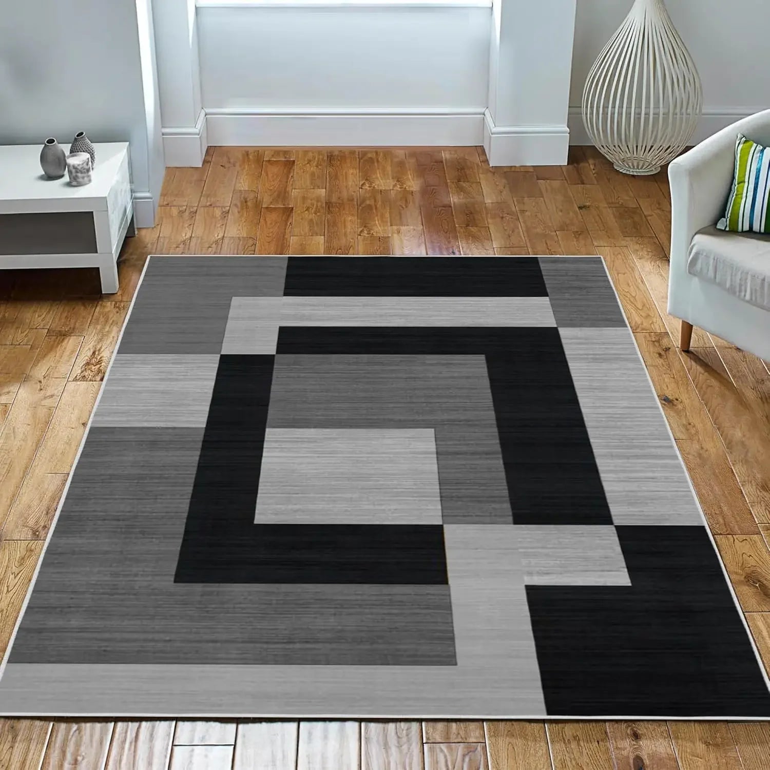 Alfombra de sala de estar estilo geométrico VIKAMA, sofá duradero y antideslizante, alfombra para mesa de café, alfombra de dormitorio, decoración del hogar