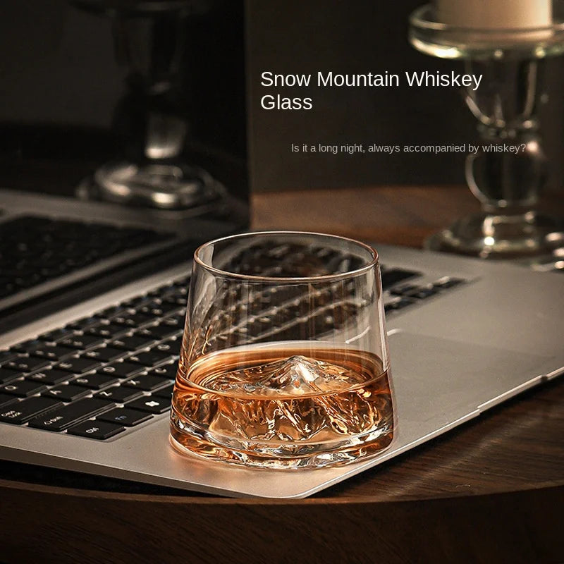 Verre à whisky Tasse à thé haut de gamme Tasse en verre à fond iceberg Tasse à vin étranger Tasse à bière