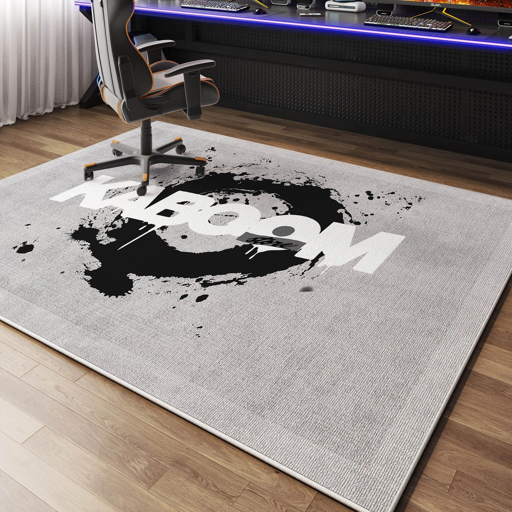 Alfombra de lujo para sala de juegos casual VIKAMA, alfombrilla antideslizante para silla de oficina y dormitorio silencioso, alfombra para dormitorio masculino, decoración del hogar
