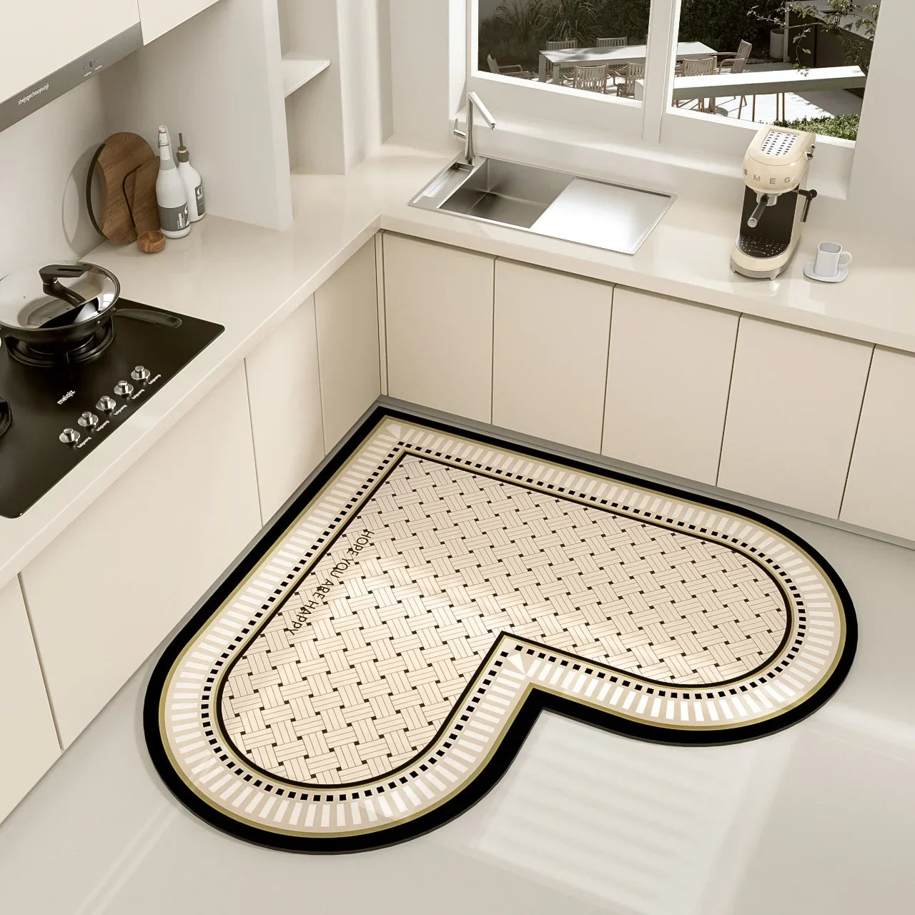 Alfombra decorativa de moda sencilla de diatomita VIKAMA para el hogar, para cocina, baño, entrada, lavable y resistente a la suciedad