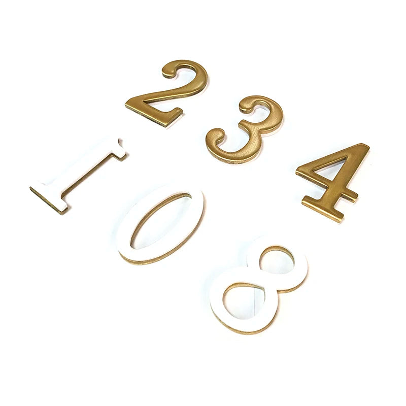 Número de Casa de Latón Autoadhesivo, Números 3D para Puerta, Hotel, Pegatina para Hogar, Números de Buzón de Dirección #0-9 Decoración para el Hogar