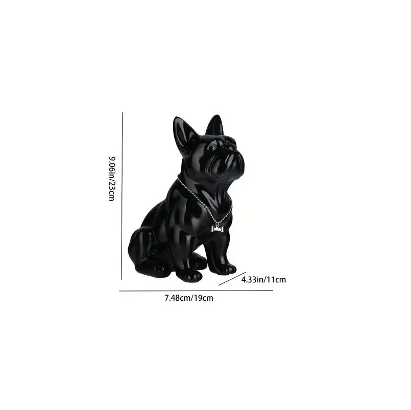 Adorable French Bulldog Sculpture Home Living Room Bedside Table Decoration Cute Pet Themed Figurine