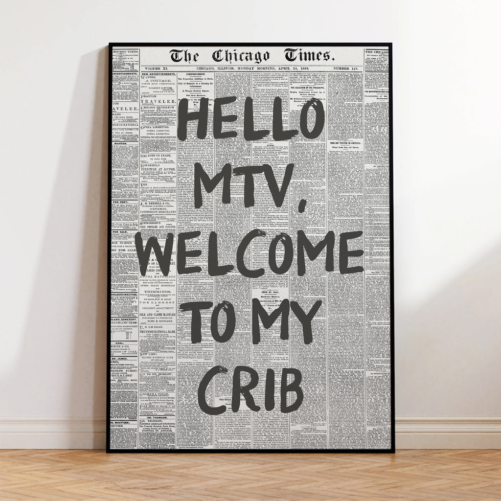 Hola MTV Bienvenidos a Mi Crib Moda Arte de Pared Impresiones Lienzo Pintura Póster Imagen para Sala de Estar Dormitorio Habitación Infantil Decoración del Hogar