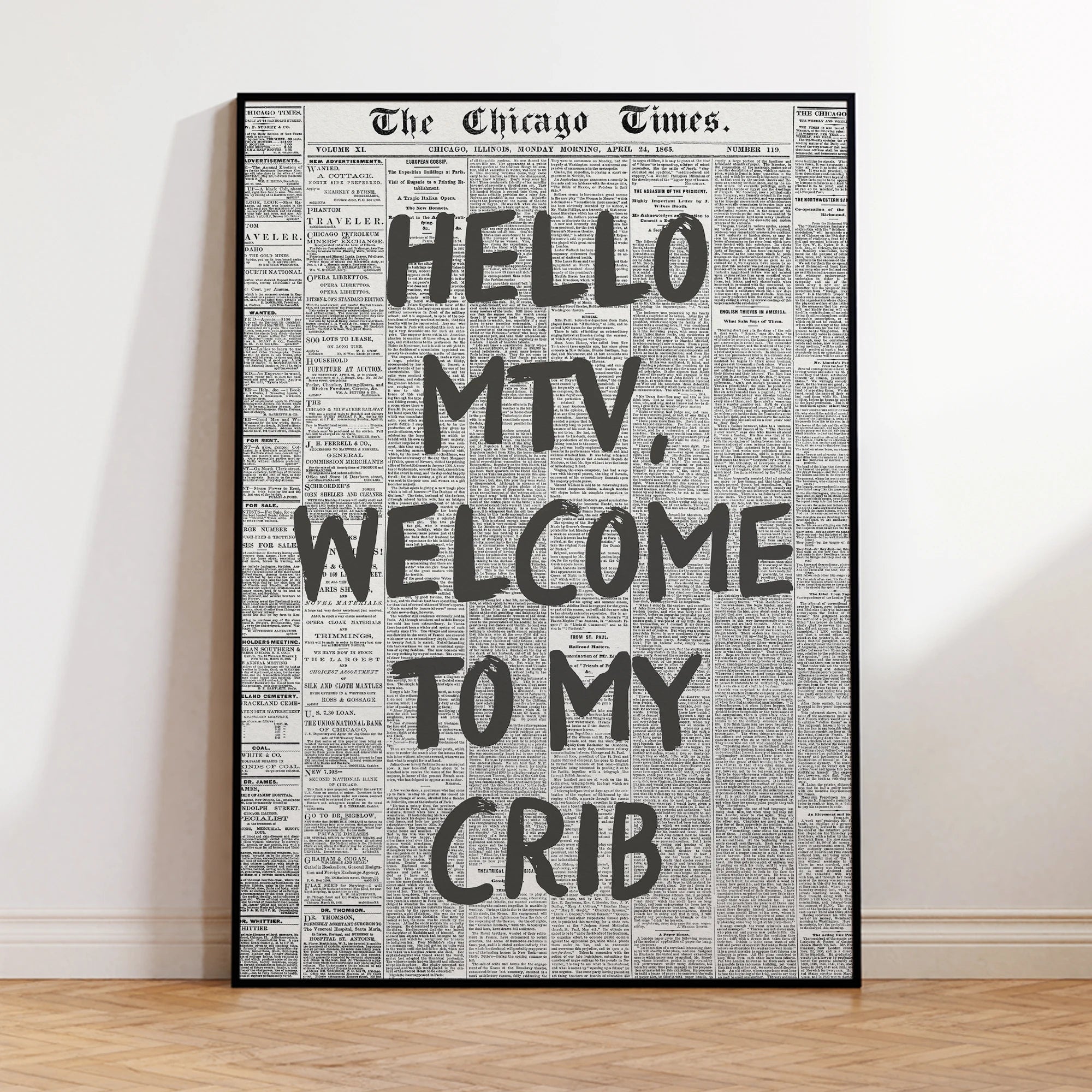 Hola MTV Bienvenidos a Mi Crib Moda Arte de Pared Impresiones Lienzo Pintura Póster Imagen para Sala de Estar Dormitorio Habitación Infantil Decoración del Hogar