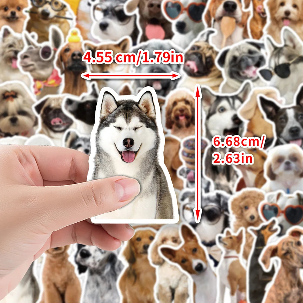 10/30/50 Pièces Autocollants Drôles Mignons pour Animaux de Compagnie, Stickers Graffiti Chien, Dessin Animé, pour Ordinateur Portable, Cahier, Valise, Téléphone, Agenda, Papeterie, Jouet pour Enfants