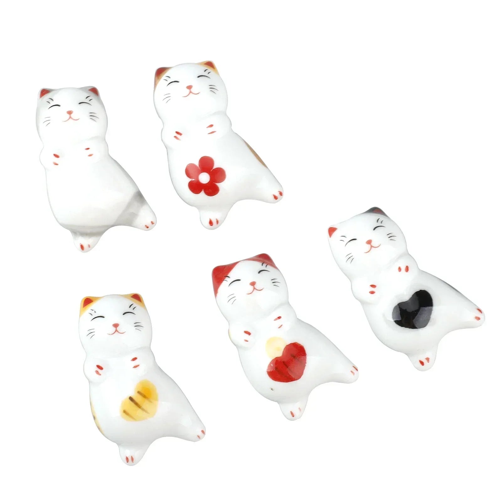set de Apoya Palillos, Decoración de Mesa de Cerámica de Rana, Soporte Duradero para Palillos, Cucharas, Adornos, Set de Tenedores y Cuchillos, Vajilla de Gato