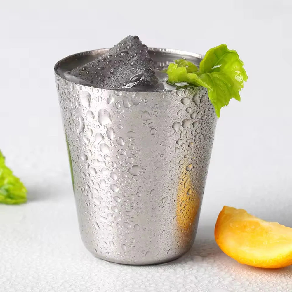 Juego de 6 vasos pequeños de acero inoxidable para viaje al aire libre, para whisky y vino, con estuche, vasos portátiles
