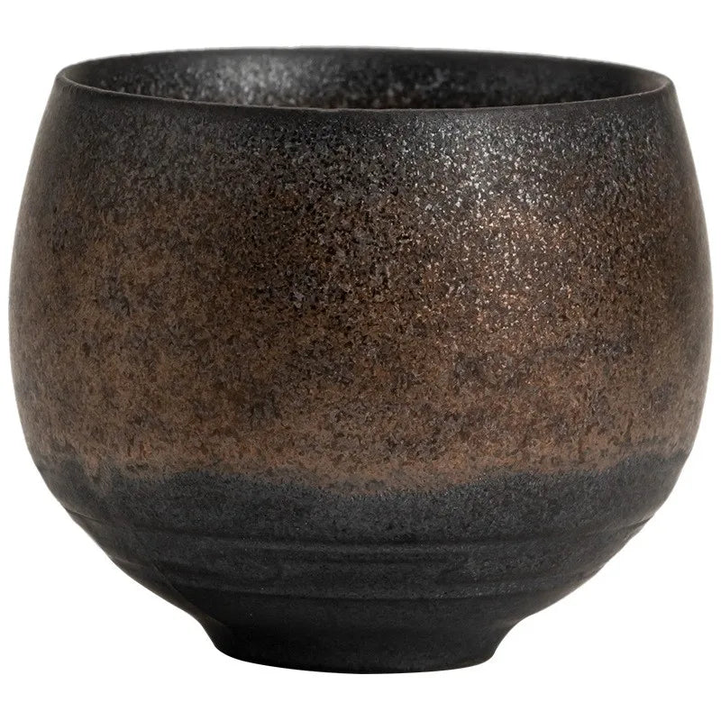 Japonés Hecho a Mano Taza de Té de Cerámica Rústica Juego de Té Kung Fu Taza Individual Estilo Antiguo Sendero Tranquilo Artesanía Antigua Regalo