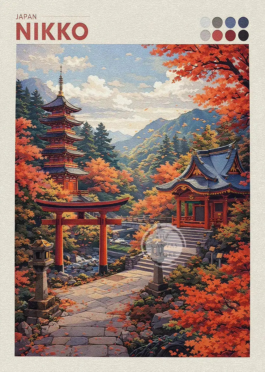 Japan Cityscape Poster Tokyo Shizuoka Cherry Blossoms Mt.Fuji Autumn Torii Gate Okayama Castle Canvas Print Living Room Decor
