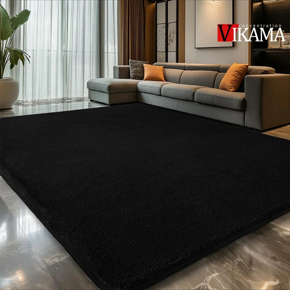 Alfombra minimalista de pelo largo de color liso VIKAMA, mullida y suave, para sala de estar, sofá, mesa de centro, alfombra para cuarto de niños, decoración del hogar