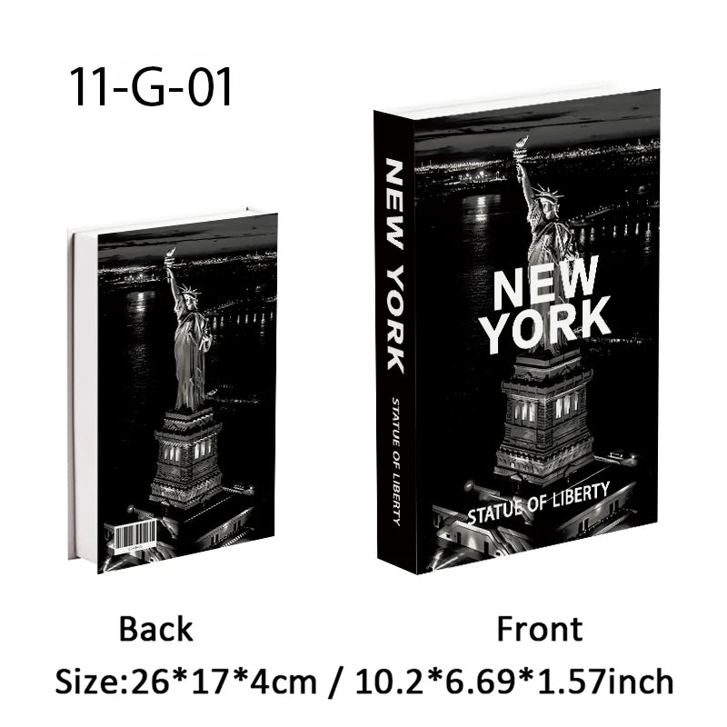 Paris New York Luxury Fake Book Storage Box Brazil Mexico Decorative Books Home Decor Coffee Table Shelf Interior Decoration