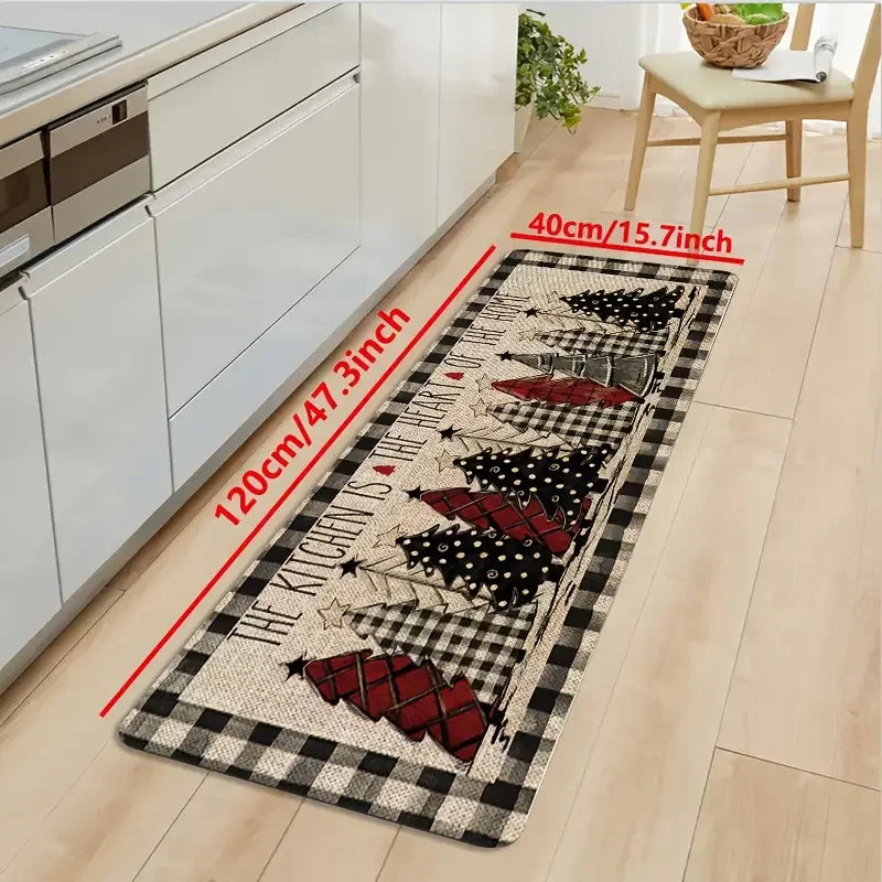 Tapis à thème sapin de Noël VIKAMA, tapis doux antidérapant pour la maison, paillasson d'entrée, ensemble de deux tapis de cuisine, tapis de pied de salle de bain