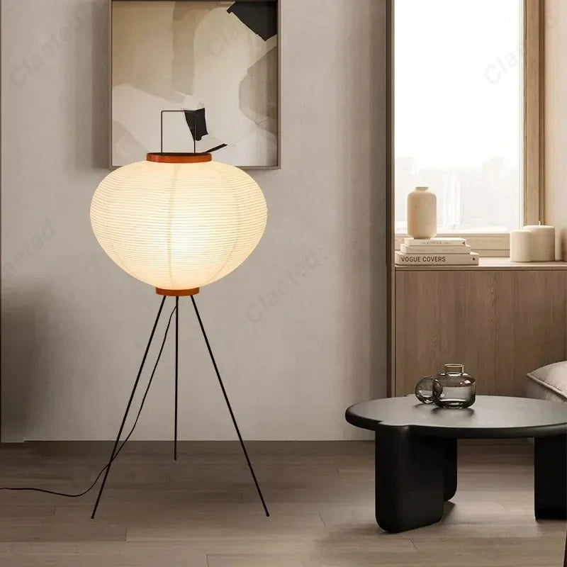 Lampadaire décoratif en papier de riz LED E27, pour une ambiance créative dans le salon, la chambre et la salle à manger