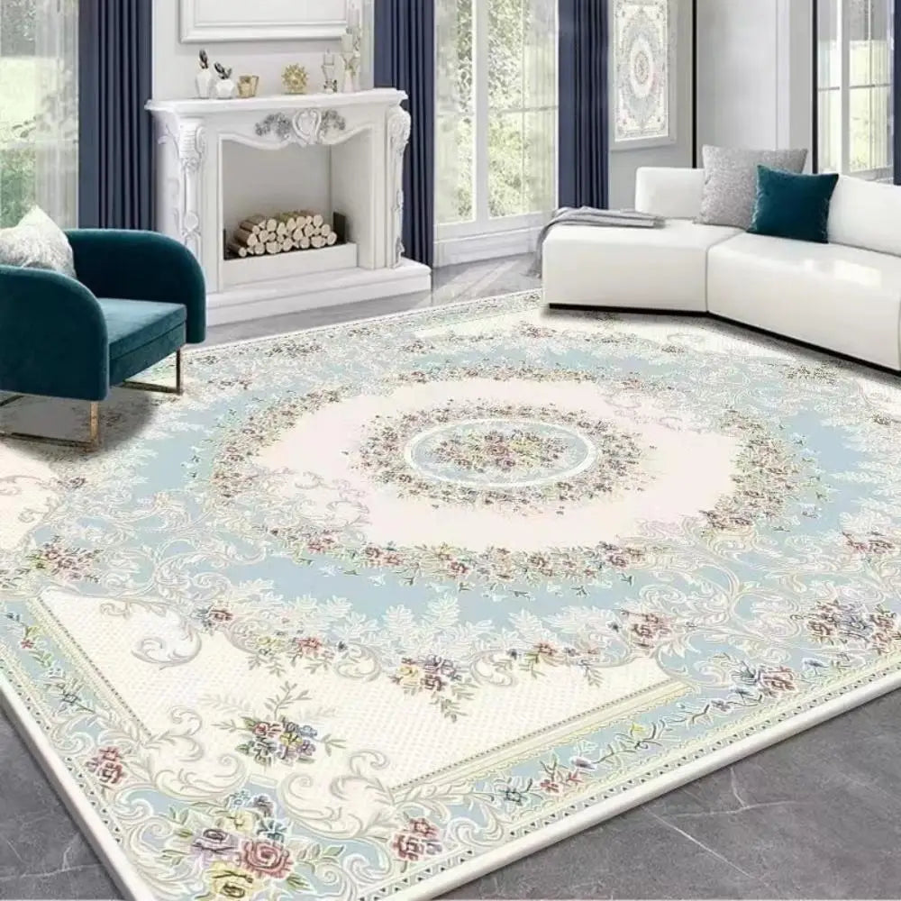 VIKAMA Alfombra Boho Lujo Terciopelo Cristal Dormitorio Sala Estar Tapete Decoración Hogar Vintage Exótica Moderna Minimalista Alfombra de Área Grande