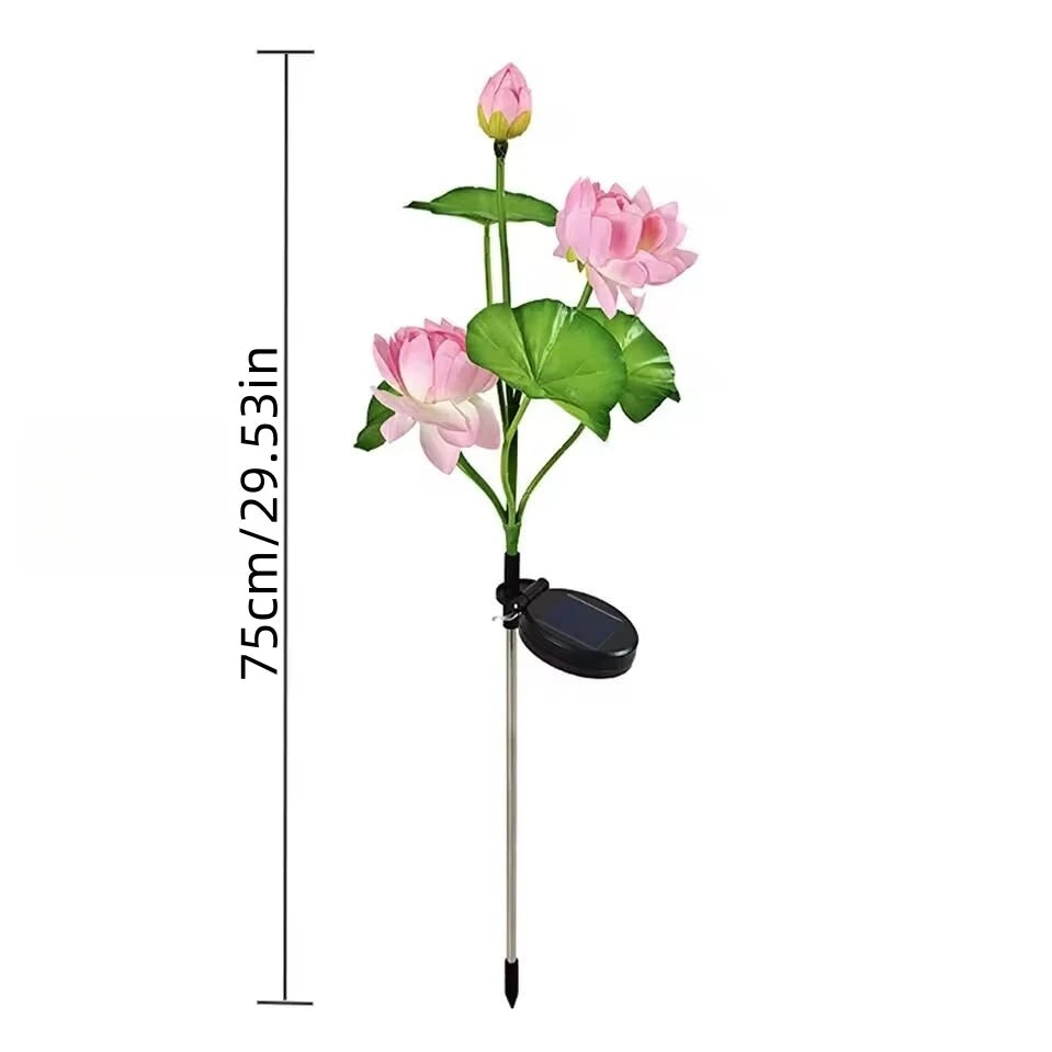 1PC Solar LED 3-Head Lotus Garden Light,Outdoor Waterproof Lawn Lamp,Landscape lighting For Garden,Yard,Lawn,Terrace,Park,Square