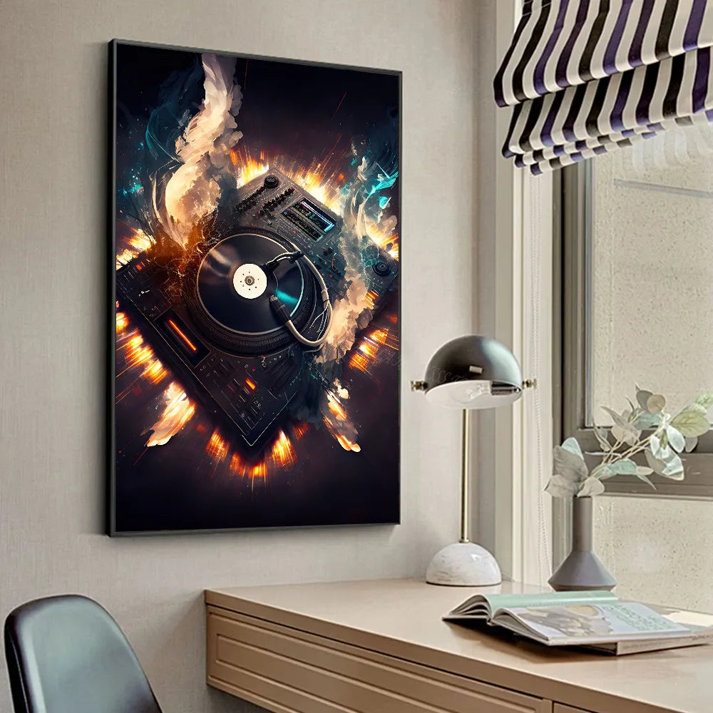 Animal Mono Gato Perro Auriculares Dj Música Póster Lienzo P Póster HD Pósters Hogar Habitación Bar Cafetería Decoración Arte Pintura Mural Imagen