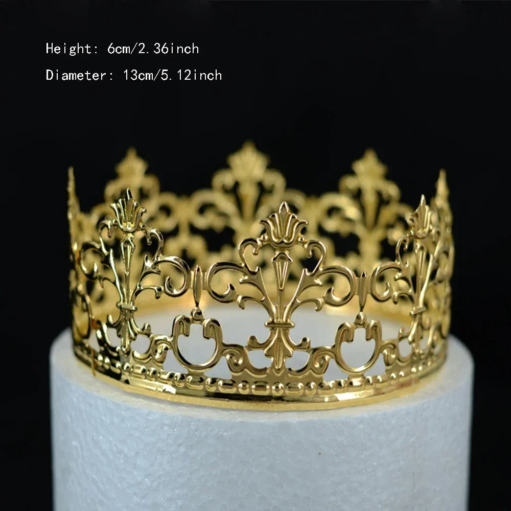 Nouveau Topper de Gâteau en Strass Couronne Chapeau Décoration Accessoires de Cheveux pour Enfants Princesse Fête de Mariage Anniversaire Fournitures