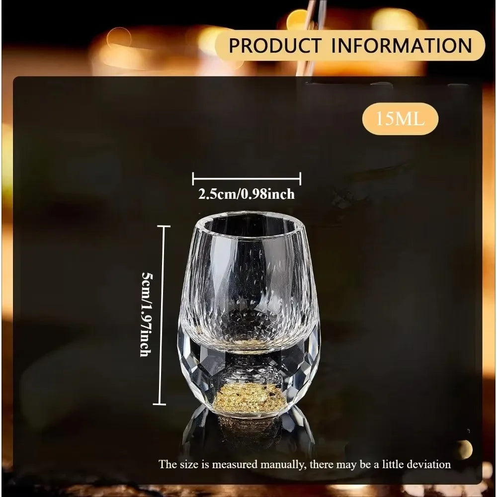 Juego de copas de vino de cristal de 15 ml, lujoso y encantador juego de bebida sin BPA, perfecto para coleccionar, decorar y celebrar