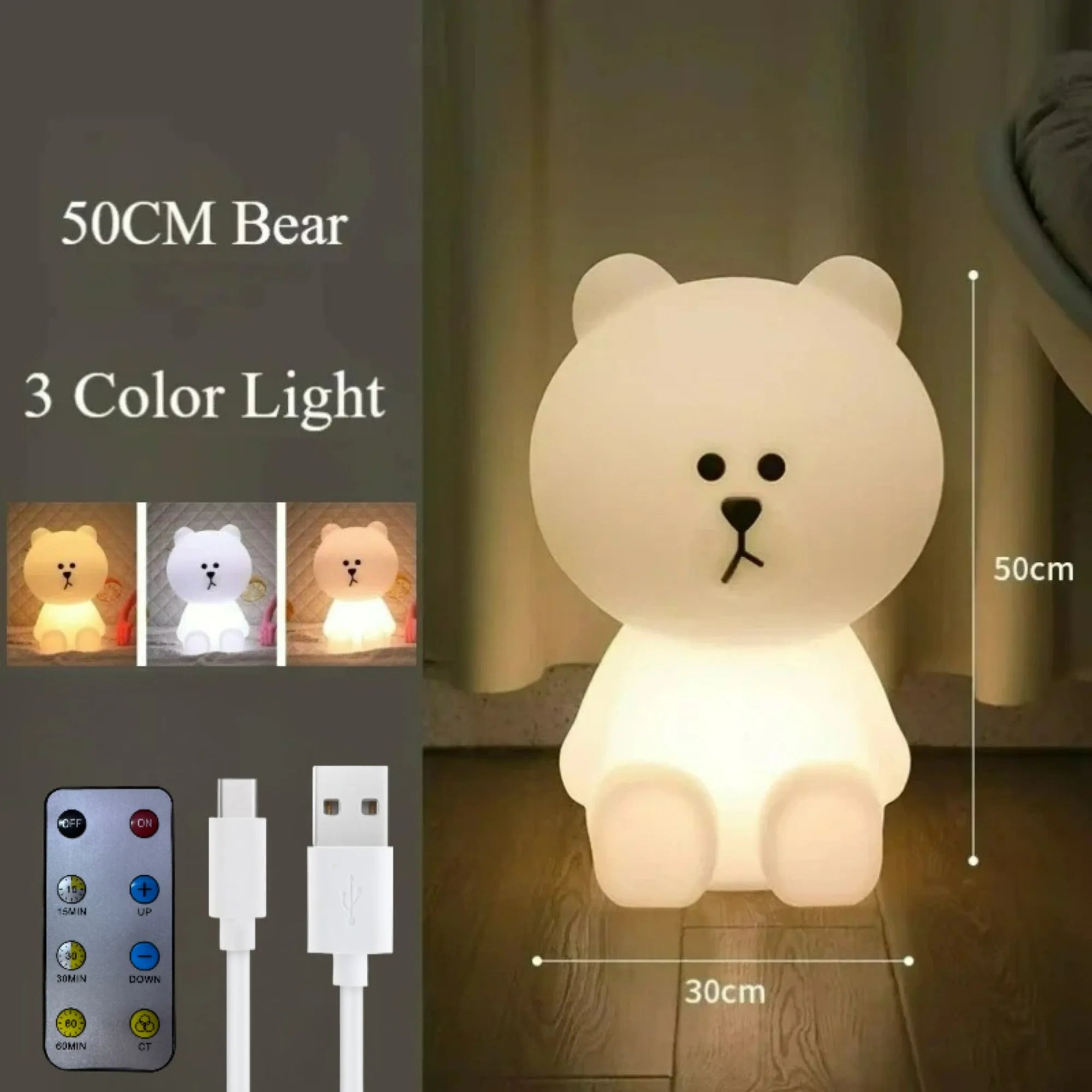 Jolie veilleuse d'ambiance avec télécommande et variateur, motif dessin animé mignon, cadeau pour enfants, lampe de chevet pour chambre à coucher, lampadaire pour salon.