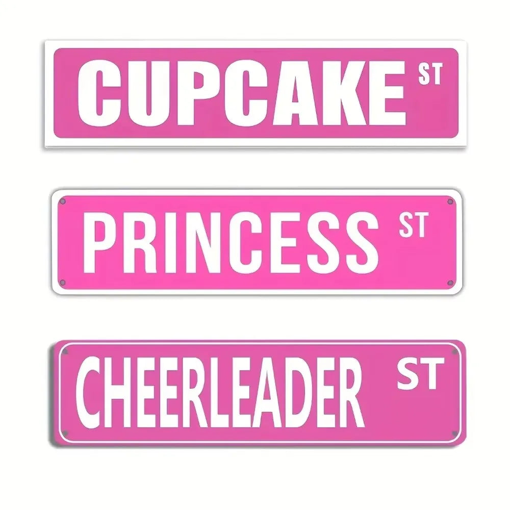 BrandName Aluminum Cheerleading Sign | Cheerleader St Princess St | Vintage Funny Street Decor for Home Club Walls