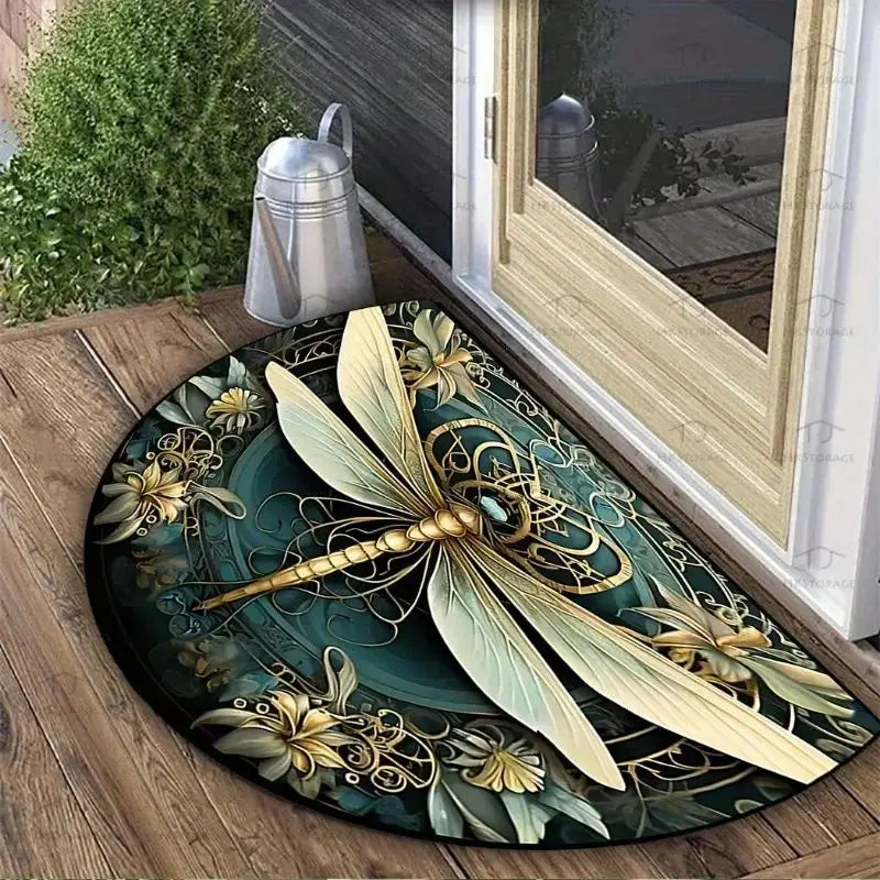 VIKAMA Felpudo de Bienvenida con Estampado de Mariposas, Semicircular, Antideslizante, para Cocina y Dormitorio, Alfombra para Decoración del Hogar