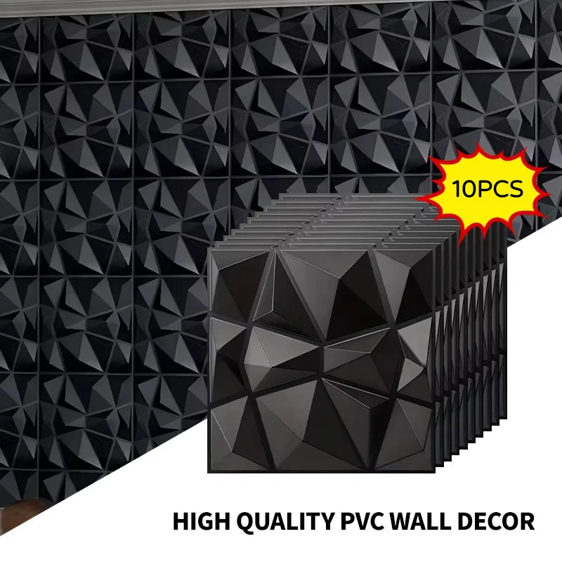 10PCS 30x30cm Adhesivo de Pared Paneles de Pared 3D Decoración de Pared Interior Para Sala de Estar Dormitorio Hotel Oficina Mural Azulejo-Panel-Molde