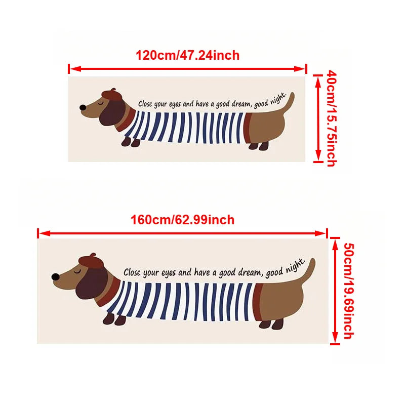 Tapis long chien VIKAMA Tapis de chevet de chambre à coucher Tapis de fenêtre en baie Tapis de salon Paillasson mignon Tapis de salle de bain absorbant Décoration de la maison