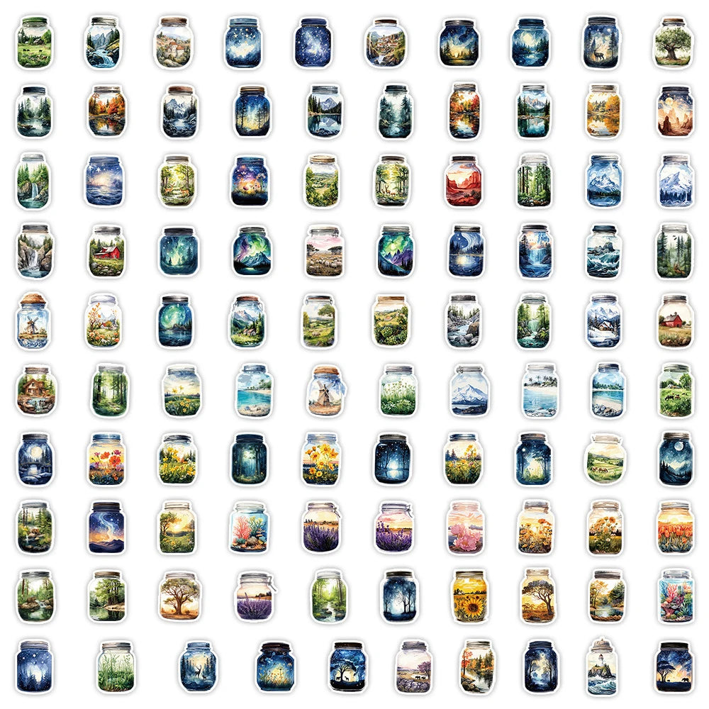 10/30/50/100 autocollants de dessin animé "Bottle World" style INS mignons pour ordinateur portable, scrapbooking, téléphone, agenda, autocollants esthétiques, jouets pour enfants