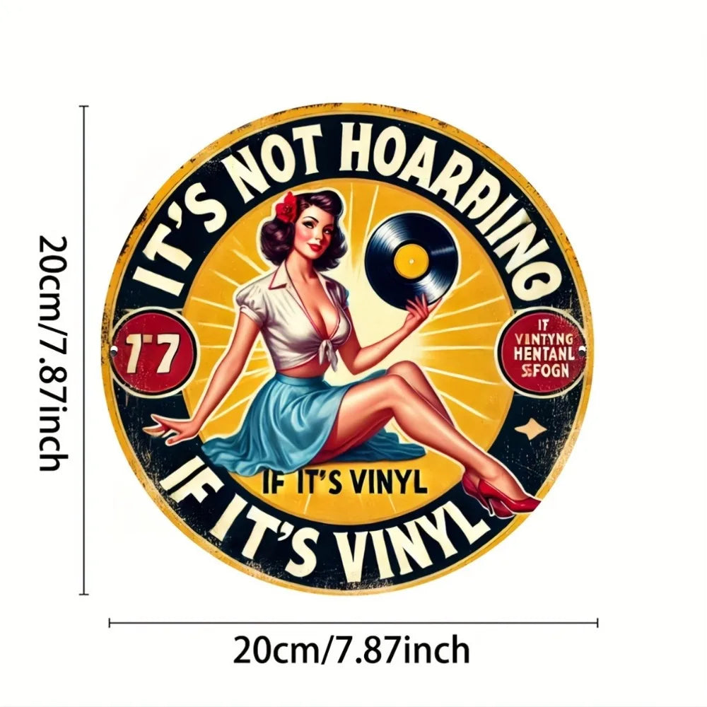 Classic Iron Metal Sign -Round Wall Decor for Music Lovers, Vintage Art for Home, Office, Cafe & Bar, Unique Gift