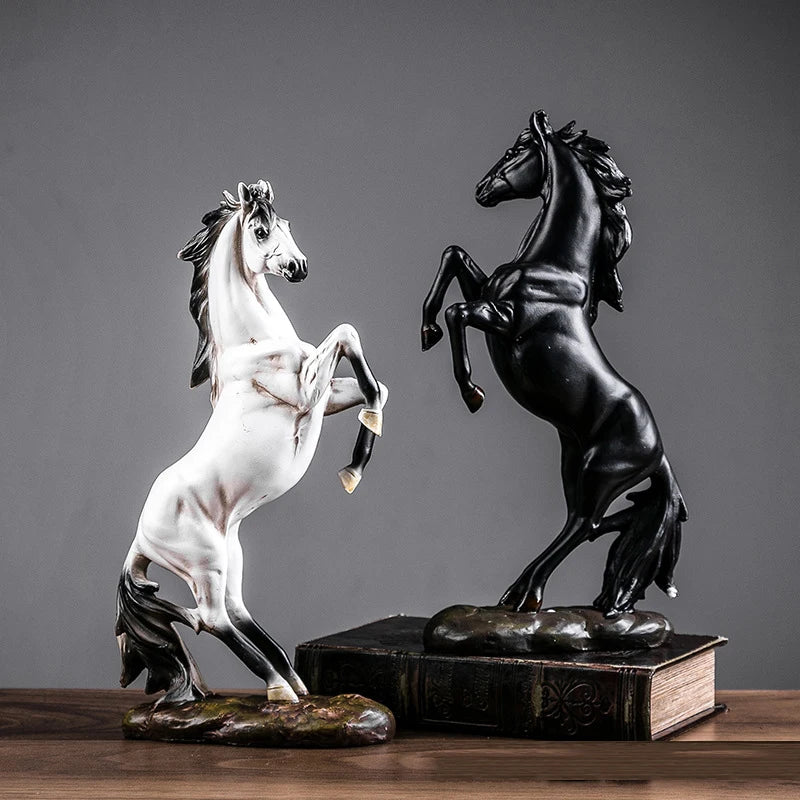 Escultura de caballo de estilo europeo, estatua de animal de resina, recuerdo decorativo, regalo para decoración de sala de estar, oficina, estudio, escritorio