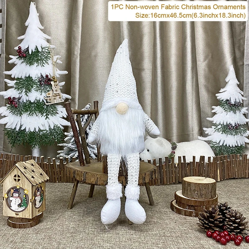 Decoración navideña de Papá Noel para el hogar 2025, decoración de mesa, muñeco de alce, adornos navideños, regalos de Navidad, Feliz Año Nuevo 2026