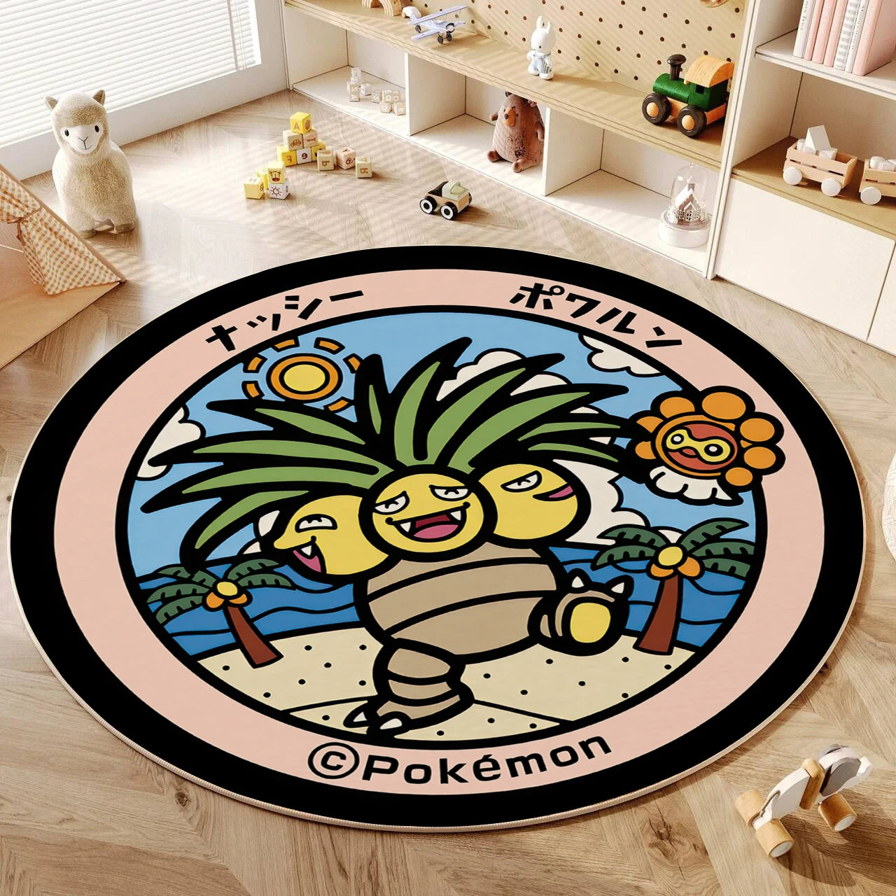 Alfombra redonda de dibujos animados VIKAMA, alfombrilla de piso para silla de computadora gamer, alfombra para habitación de chica, alfombra de dormitorio, resistente a las manchas, decoración del hogar