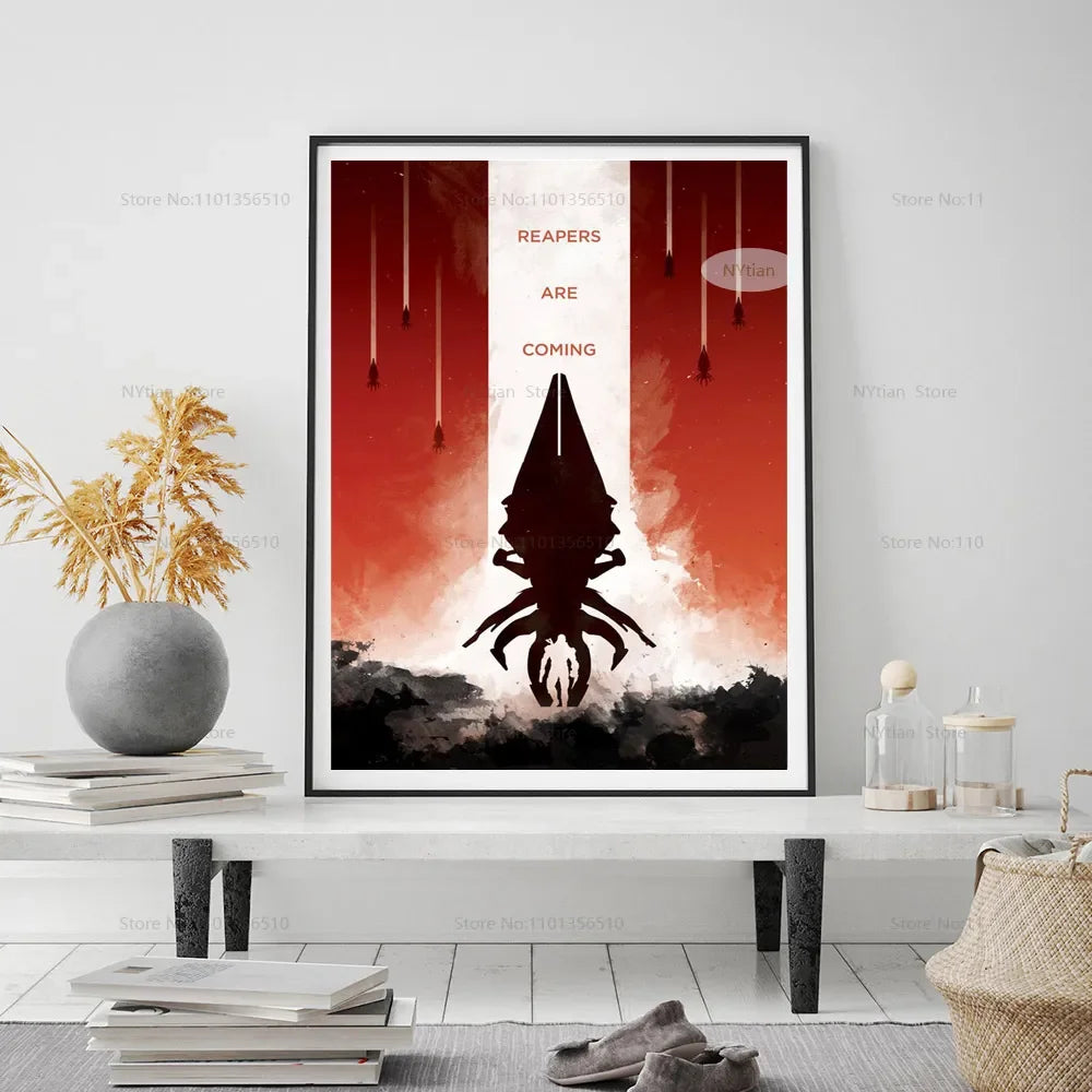 NT1464 Affiche Mass Effect Minimaliste Classique Jeu Cadeau Affiches Et Impressions Art Mural Toile Peinture Pour Décoration De Chambre À Coucher