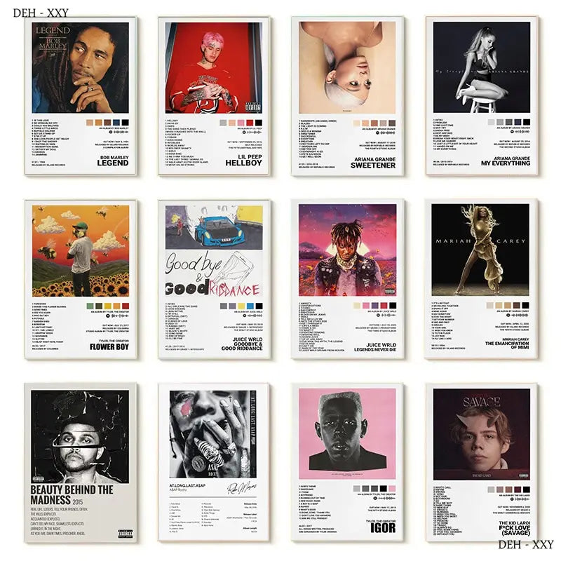 Póster de portadas de álbumes de música, regalos de Juice Wrld, Tyler, rapero de Hip Hop, cantante, portadas de álbumes, pintura en lienzo, imágenes de arte de pared, decoración de habitación