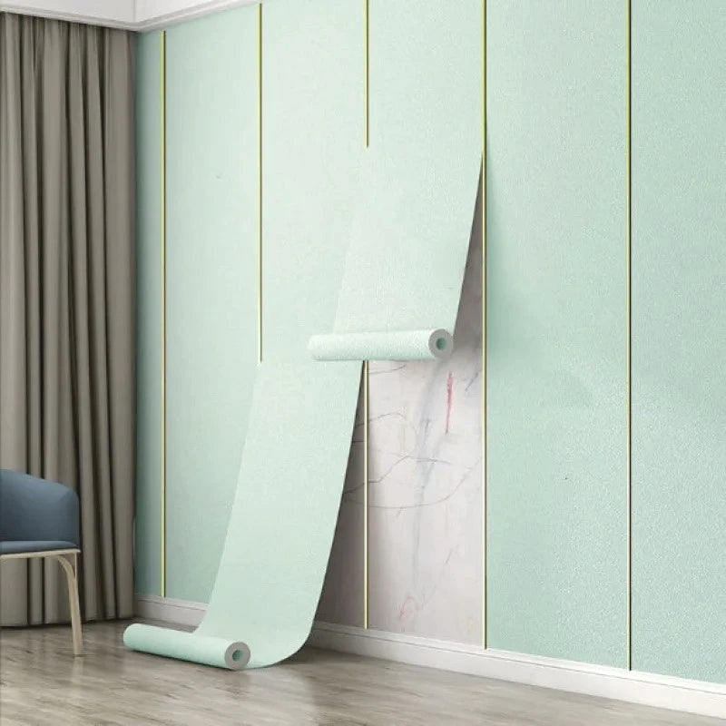 2.8/10m 3D Thicken self-adhesive wallpaper linen plain Diatom Mud wall stickers color decor renovation anti-collision Home Decor