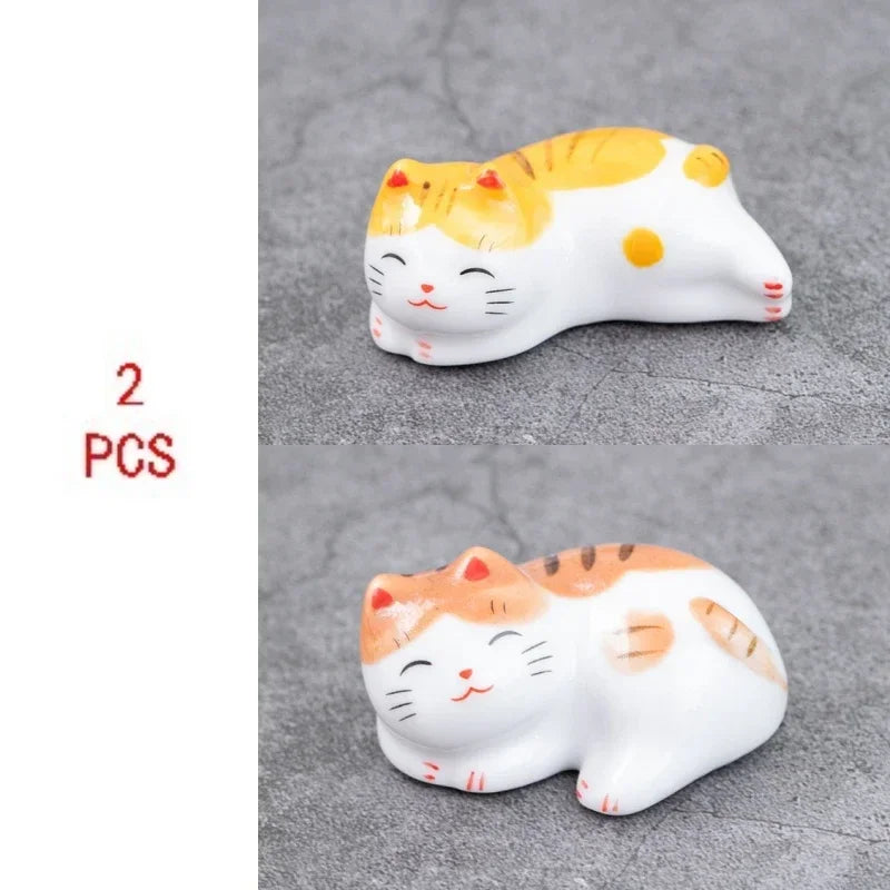 2 unids/Set Almohada de Palillos Reposapalillos Decoración del Hogar Nuevo Soporte Coreano de Palillos de Gato Tenedores Soporte de Palillos Cuchara
