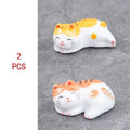 2 unids/Set Almohada de Palillos Reposapalillos Decoración del Hogar Nuevo Soporte Coreano de Palillos de Gato Tenedores Soporte de Palillos Cuchara