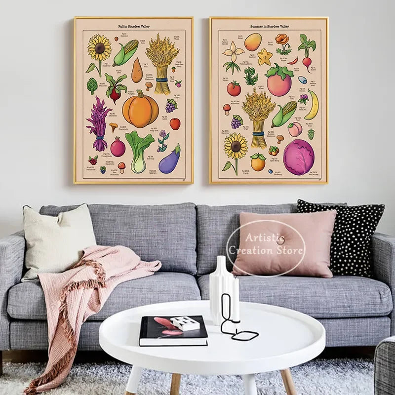 Flora de Hyrule inspirée des jeux vidéo, affiches Koroks, livre sur les plantes du monde des champignons, toile imprimée, images murales, décoration de salle de jeux
