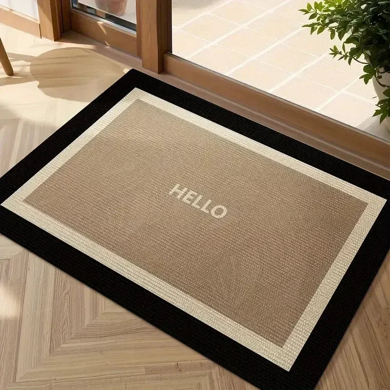 VIKAMA, ¡Hola! Bienvenido a nuestro felpudo: una alfombra de entrada duradera y resistente a las manchas para interiores y exteriores para la decoración del hogar.
