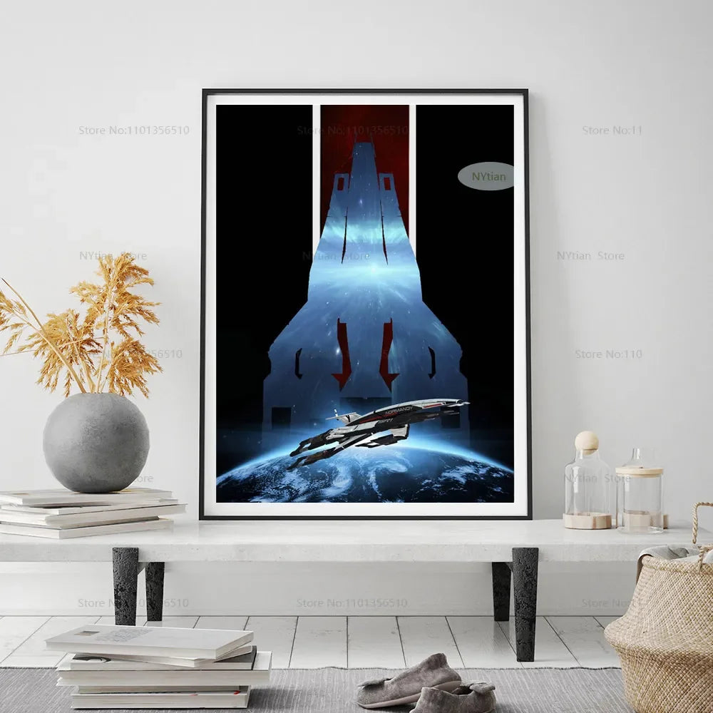 NT1464 Affiche Mass Effect Minimaliste Classique Jeu Cadeau Affiches Et Impressions Art Mural Toile Peinture Pour Décoration De Chambre À Coucher