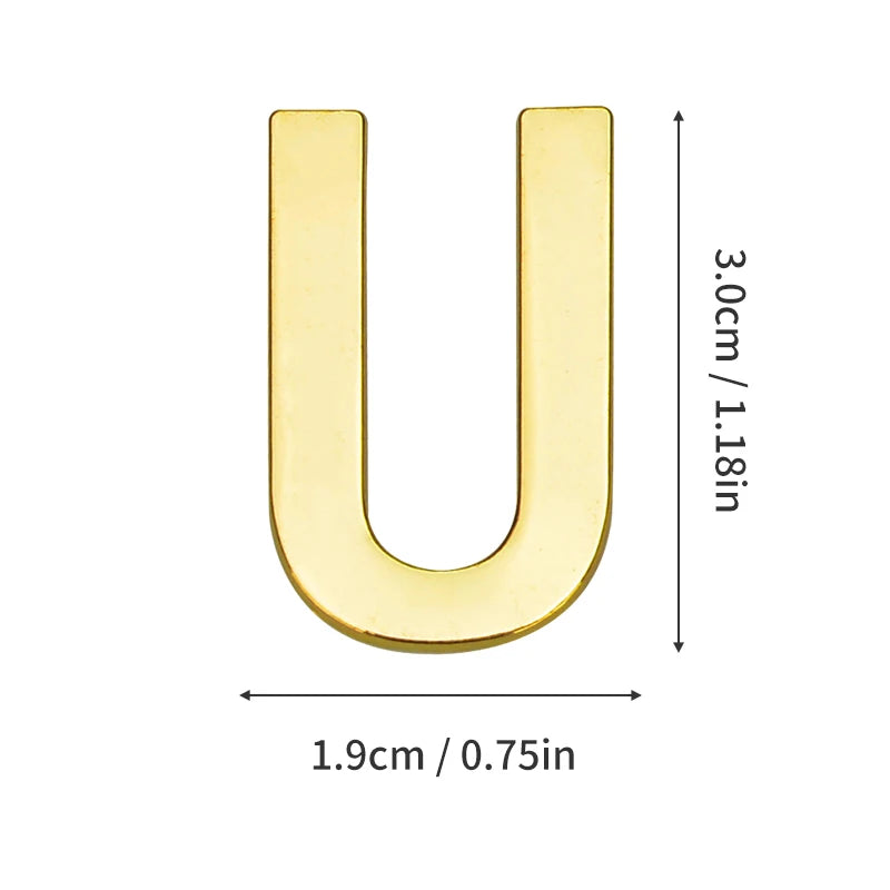 1Pcs Metal Self Adhesive House Number English Alphabet Letters for Apartment Room Door Plate Table Mailbox Number Stickers 3*2cm