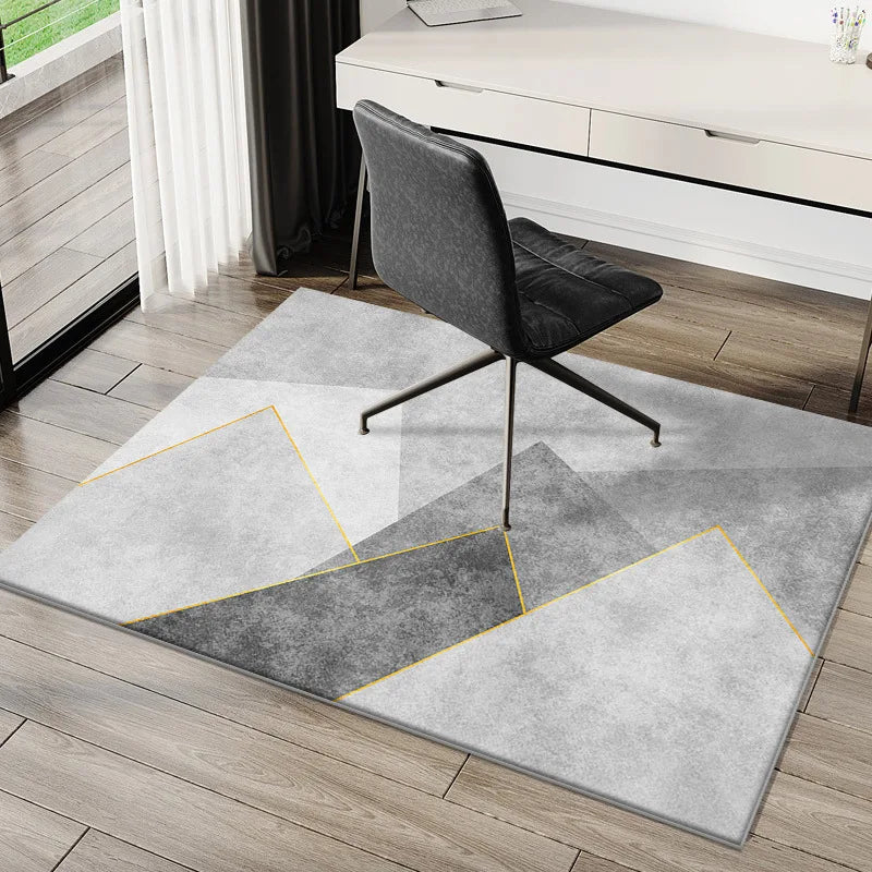 Alfombra geométrica VIKAMA para estudio, escritorio de ordenador, silla de e-sports, alfombrilla antideslizante para dormitorio, alfombra rectangular de terciopelo de cristal.