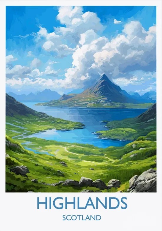 Escocia Tierras Altas St Andrews Edimburgo Glencoe Póster de Viaje Escocia Paisaje Estético Decoración de Pared Impresiones en Lienzo Regalo de Viaje