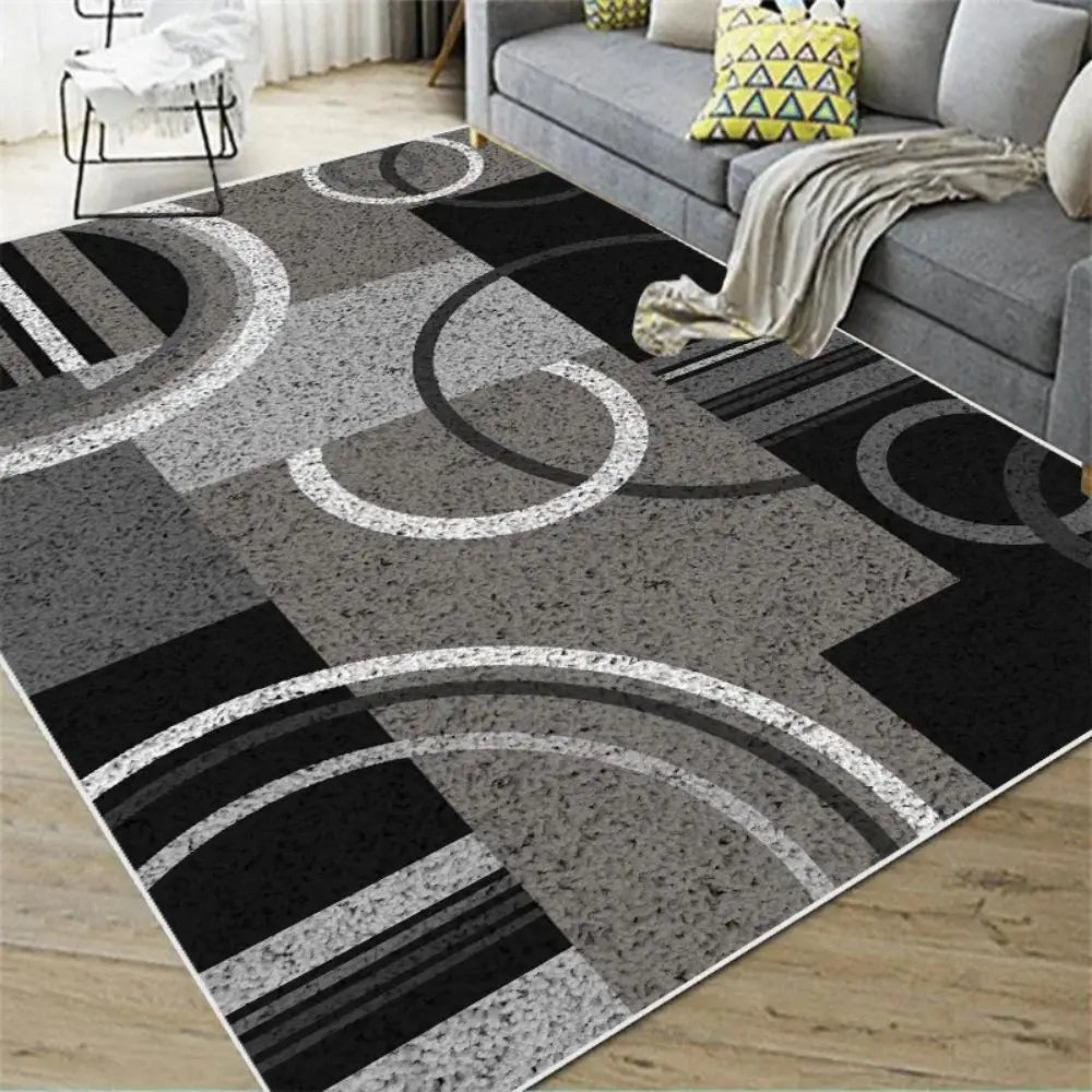 Alfombra Nórdica Abstracta VIKAMA para Sala de Estar, Dormitorio, Cocina, Comedor, Felpudo, Decoración del Hogar, Alfombra de Suelo Geométrica de Gran Superficie