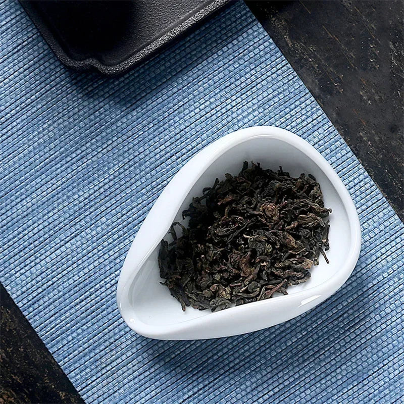 Plateaux de dosage pour grains de café, en céramique, blanc pur, porcelaine lisse, cuillère à café, séparateur de thé, récipient, cuillère à grains de café, pelle, plateaux à thé