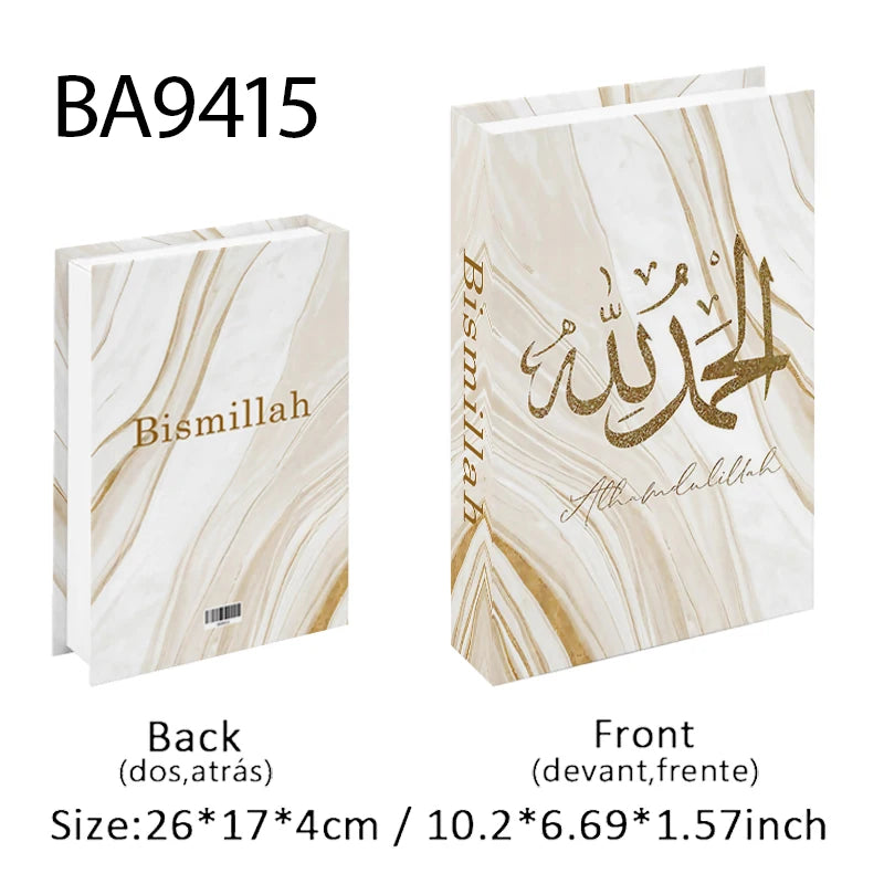 Islamic Kaaba Mosque Luxe Fake Book Storage Box Home Interior Decoration Decorative Books Coffee Table Bedroom Living Room Decor
