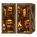Kit de Bricolage pour Coin Lecture en Bois, Collection de Livres Vintage - Maquette de Maison Puzzle 3D, Cadeau de Noël et Black Friday
